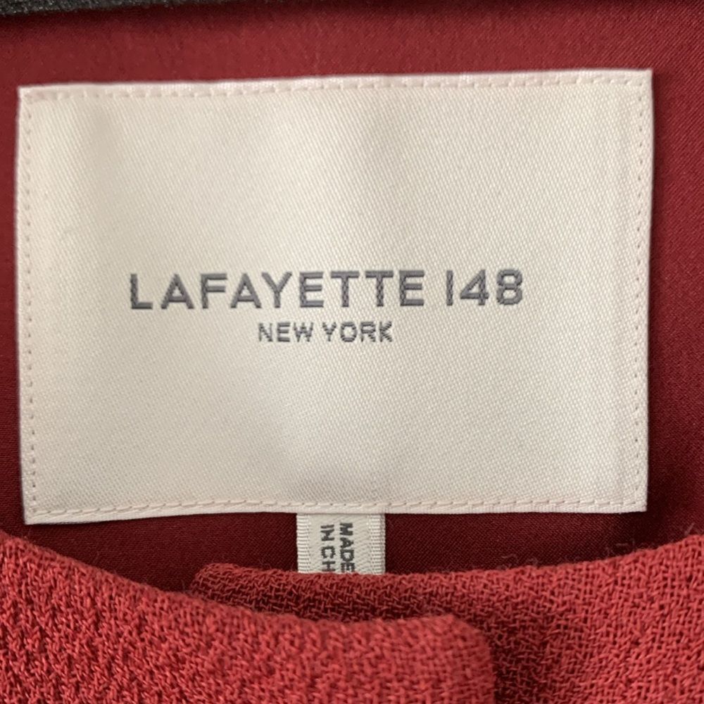 Lafayette 148 Wool Collarless Jacket Claret 16W Excellent Condition - Picture 4 of 6